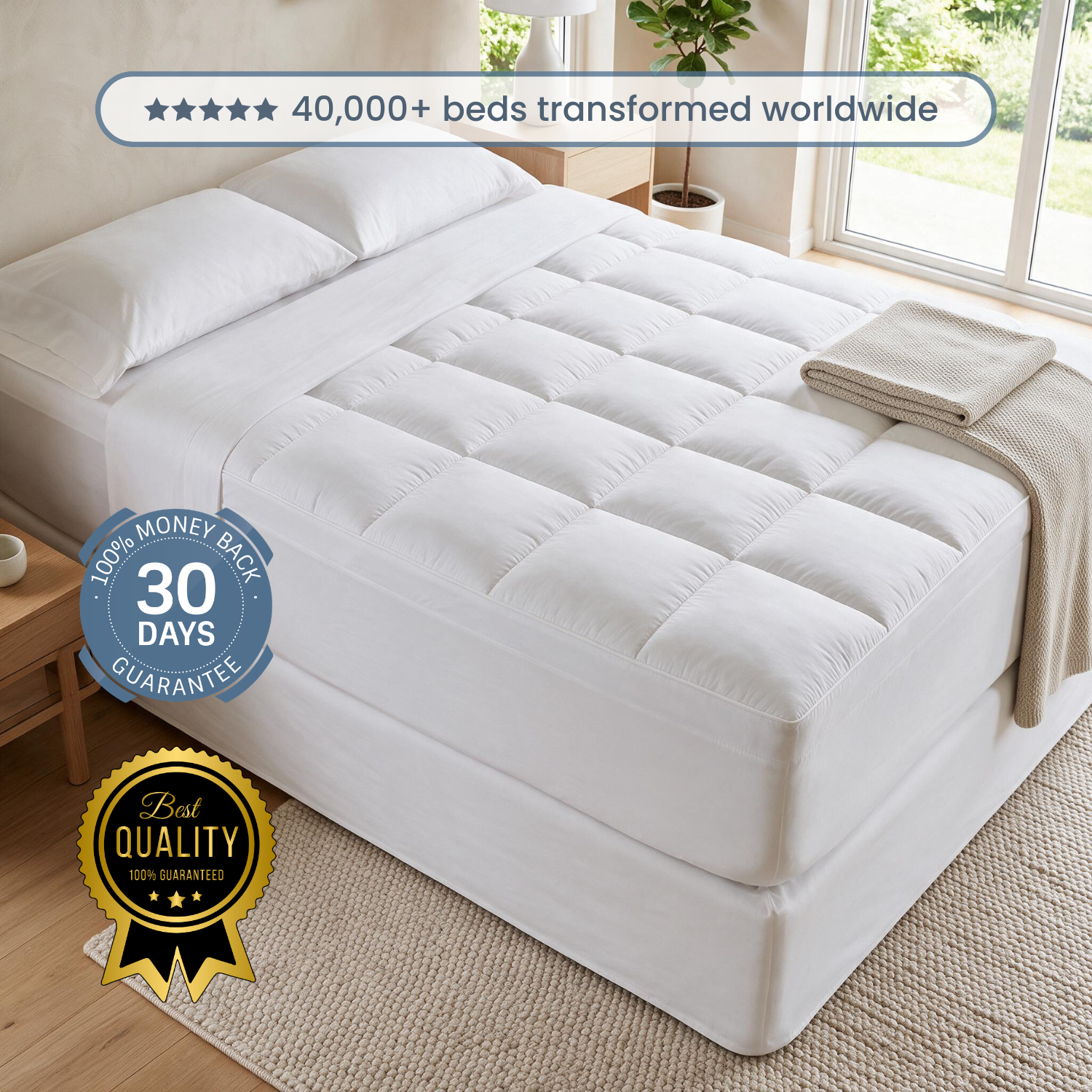 Drowse CloudLoft 1000 - Luxury Hotel Orthopedic Mattress Topper 1000 GSM